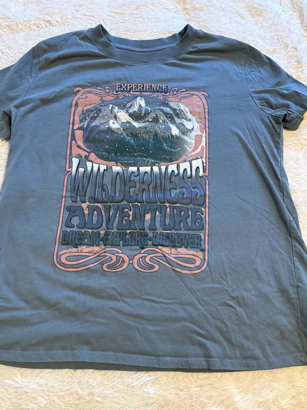 maurices Wilderness Adventure T-Shirt Size M Blue Graphic Tee
